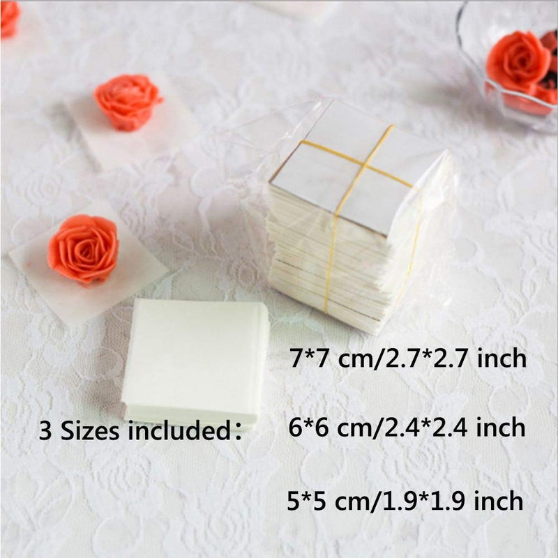 EORTA 1500 Pcs Flower Lifter Paper Cream Piping Paper Disposable Piping Flower Transfer Wax Paper Cake Frosting/Icing/Sugar Sheets for Cake Dessert Pastry Decoration, 3 Sizes - Image 2
